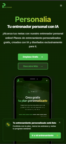PersonalIA - Homepage (mobile)